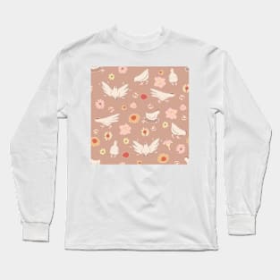 Chickens and Flowers Long Sleeve T-Shirt